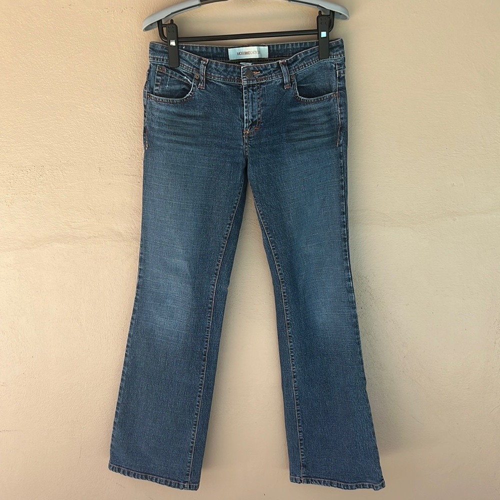 Mossimo Denim Womens Size 9 Medium Wash Bootcut Jeans Flap Pocket Mid Rise Blue
